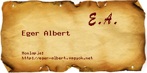 Eger Albert névjegykártya